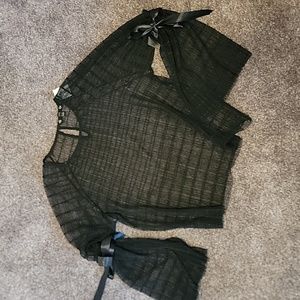 Sheer BLACK top with Bell Sleeves